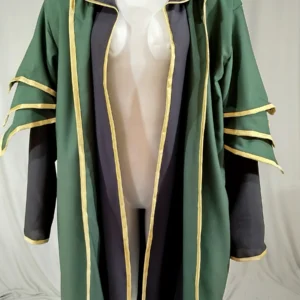 Sleep Token IV Hooded Overcoat – Green and Black Cosplay Set with Gold Details