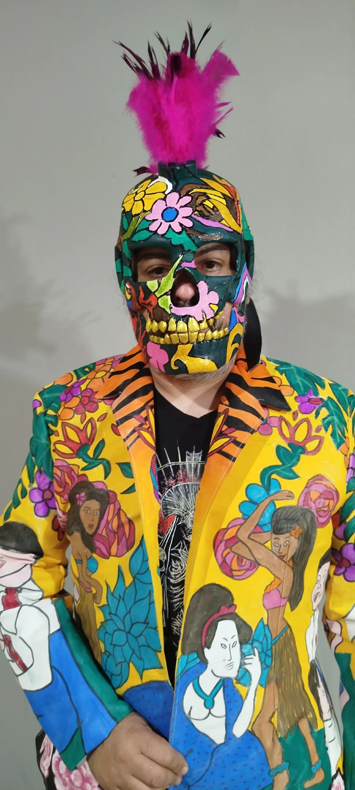 Hand-Painted Wes Borland Style Blazer – Colorful Artistic Blazer for Performance and Alternative Fashion