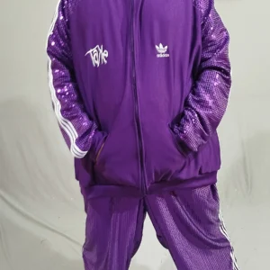 Korn-inspired costume set – Green tracksuit with sequins and customizable embroidery for cover bands. (Copy)