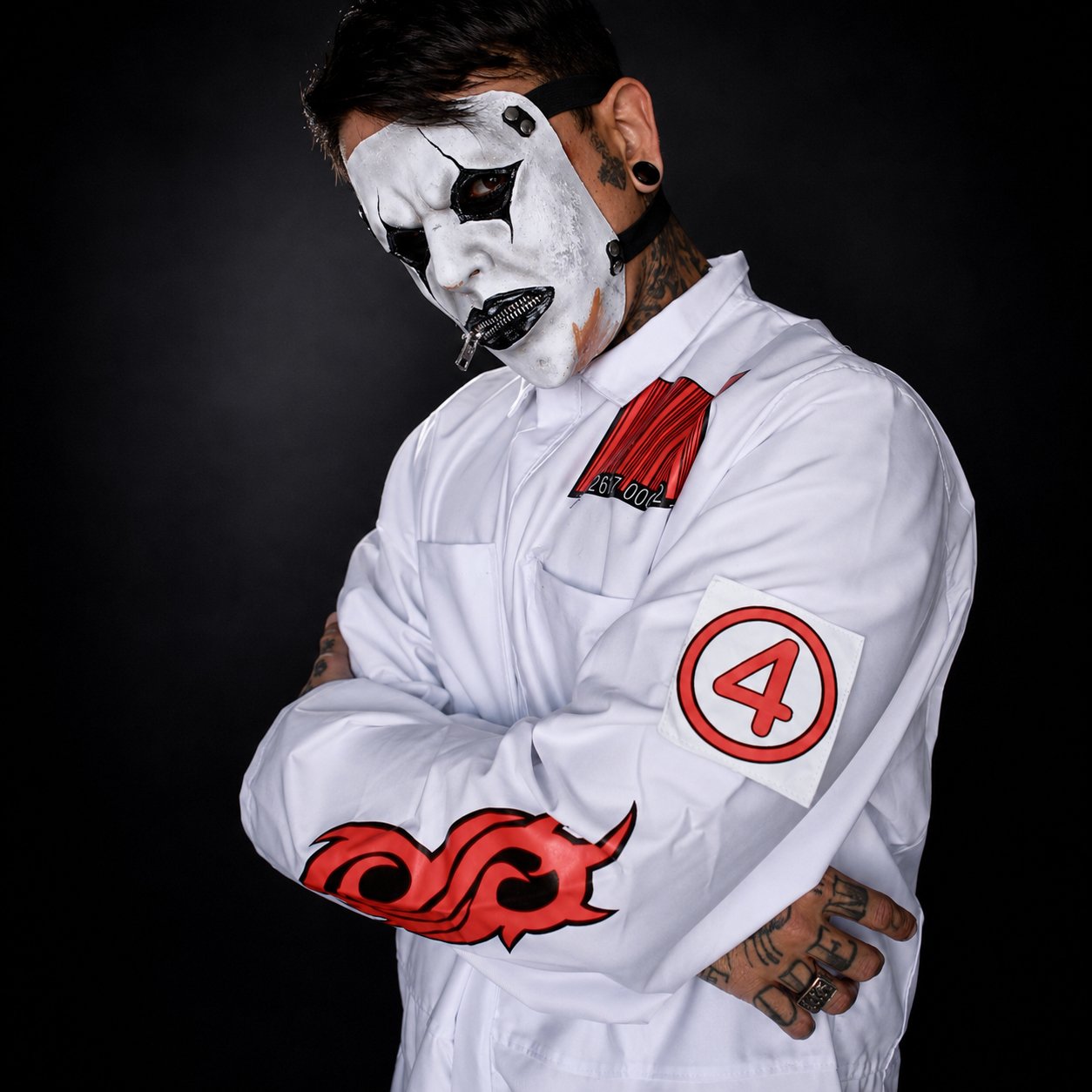 Inspired by Slipknot, White Jumpsuit – Slipknot Band Cosplay Jumpsuit