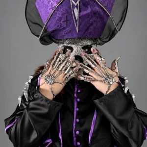 Ceremony inspired by Perpetua Skeleta (female), featuring a mask and gloves.